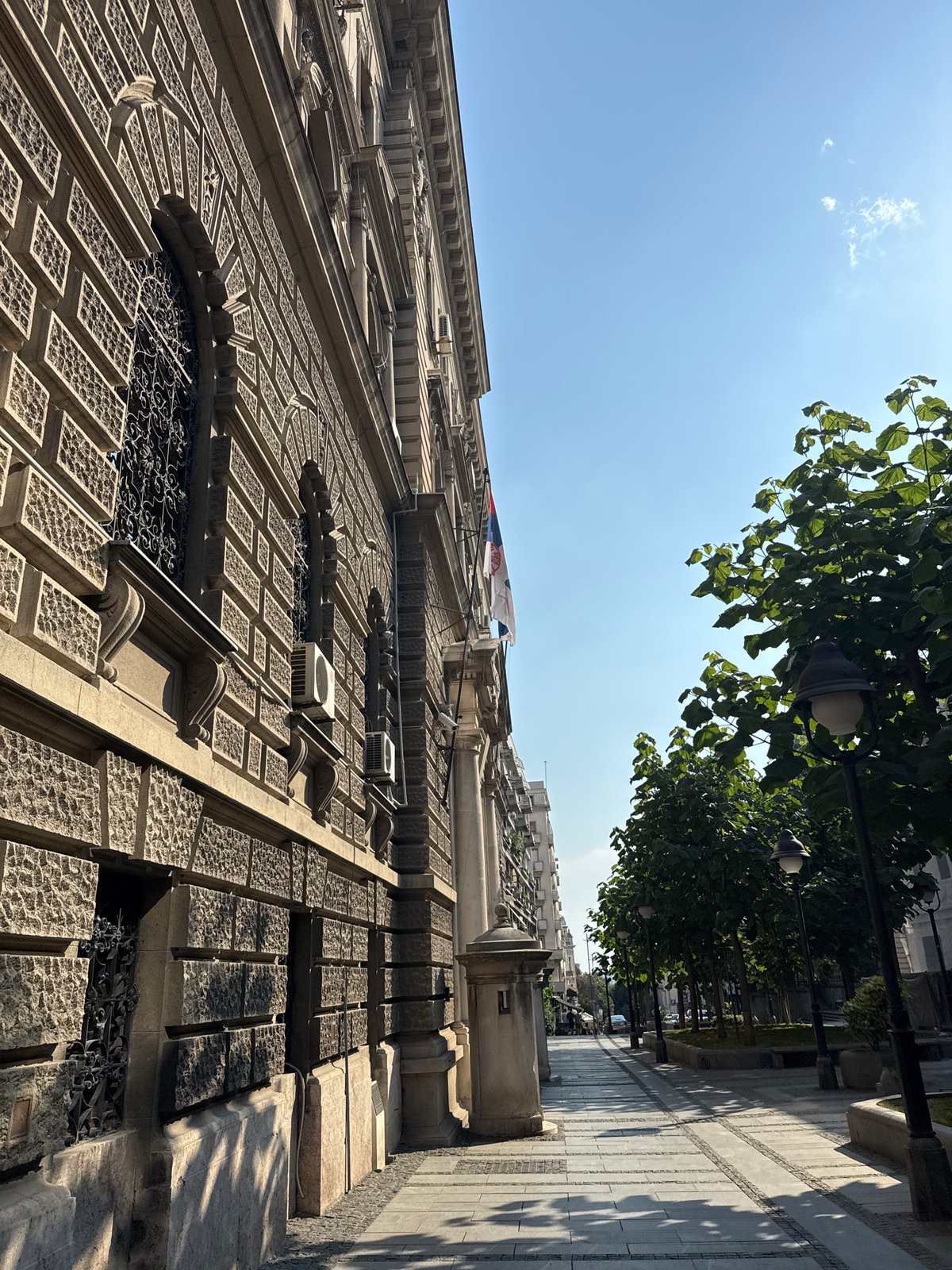 Exploring Belgrade's grand historic architecture on a summer afternoon