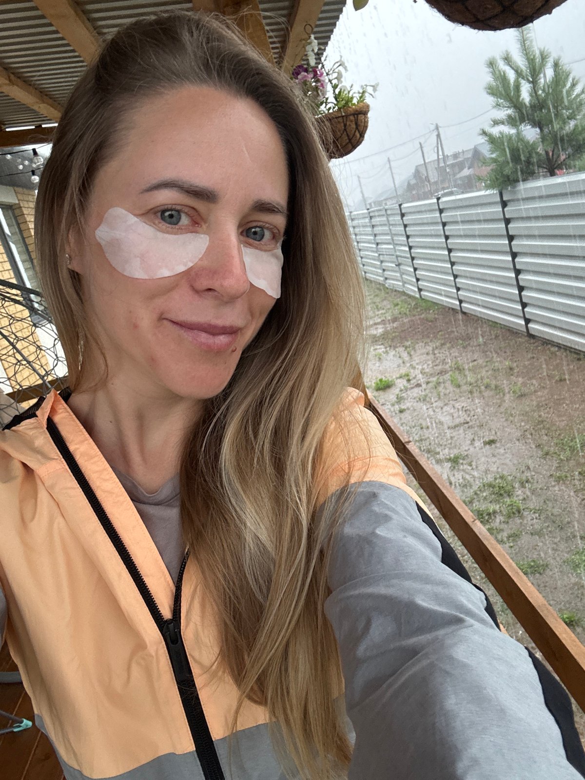 Rainy backyard afternoon in Chaikovsky, Russia