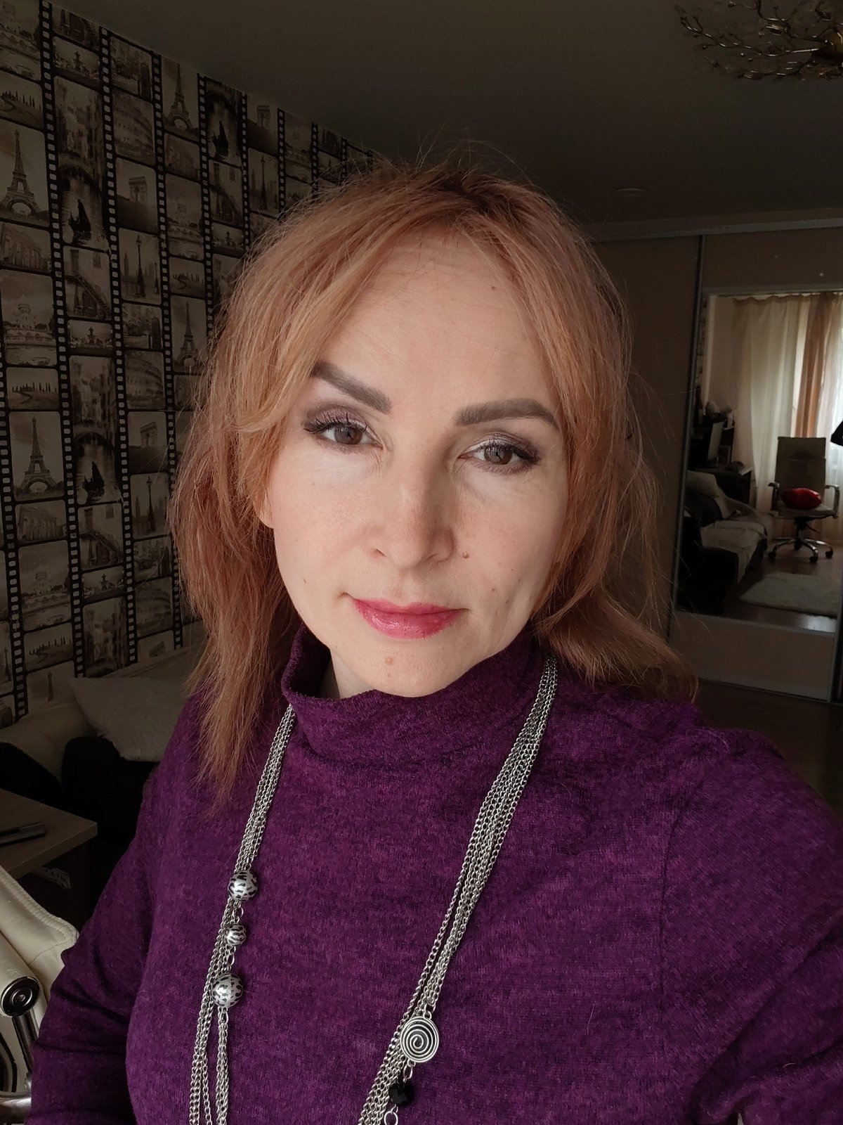 Woman's morning routine documented in Chaikovsky, Russia