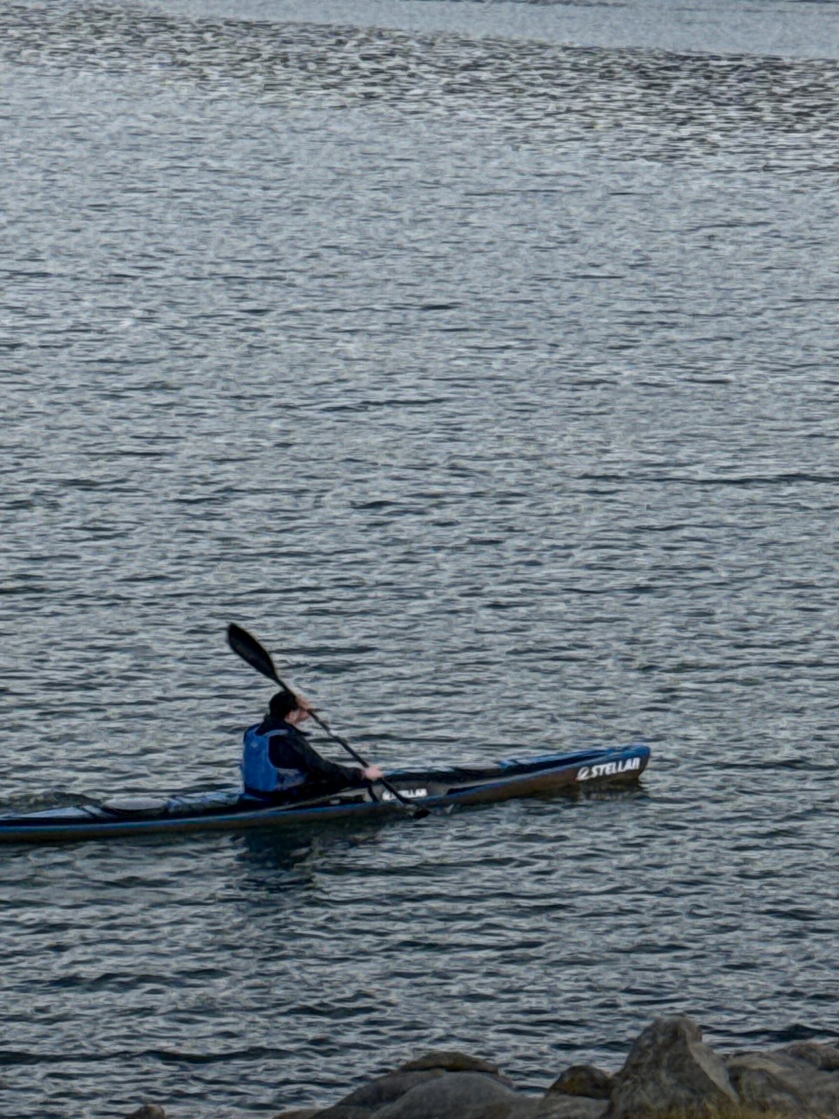 Kayaking and evening lake activities observed near Pancharevo, Bulgaria