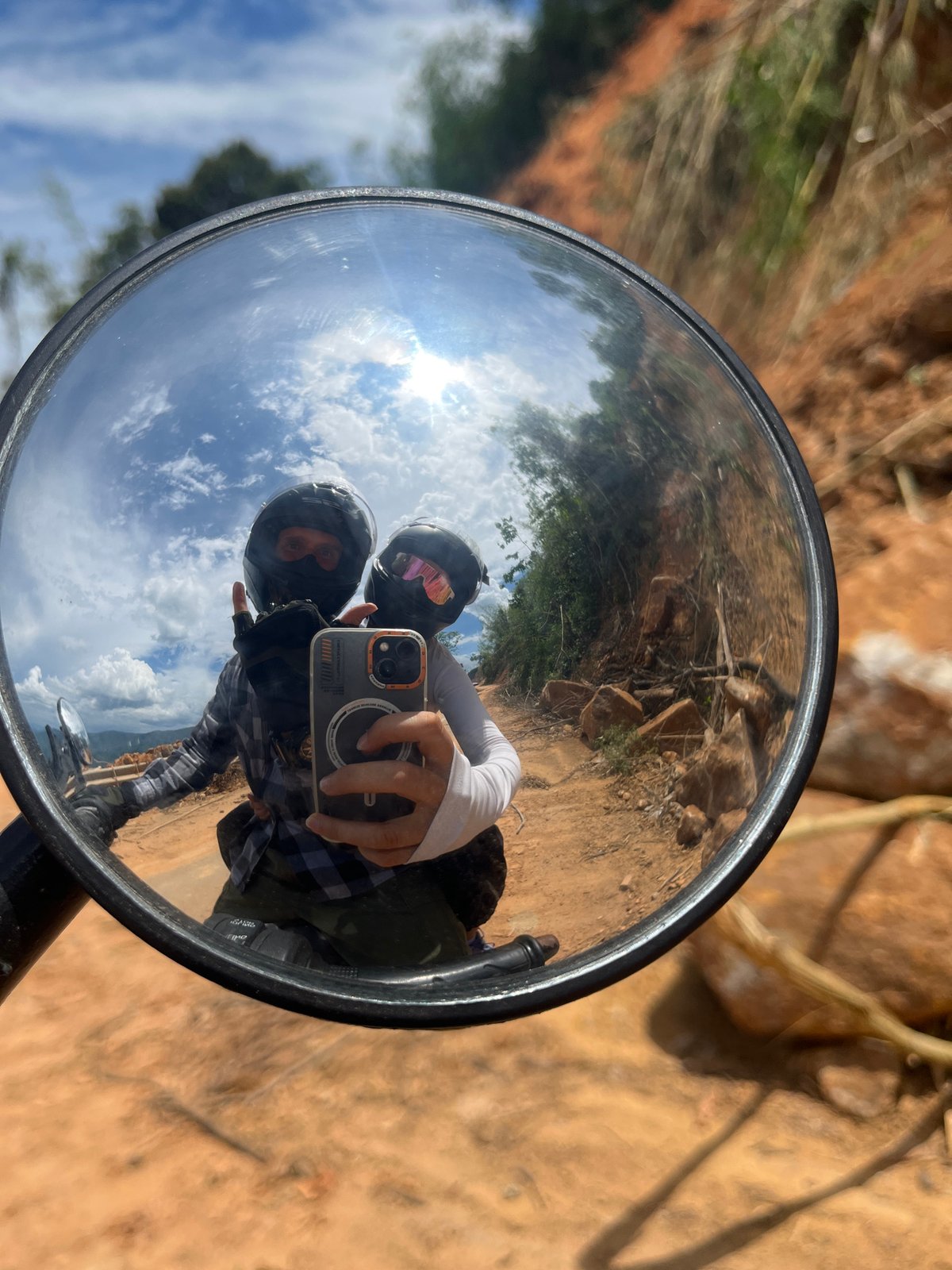 Dirt road motorcycle ride through rural Son Dien, Vietnam