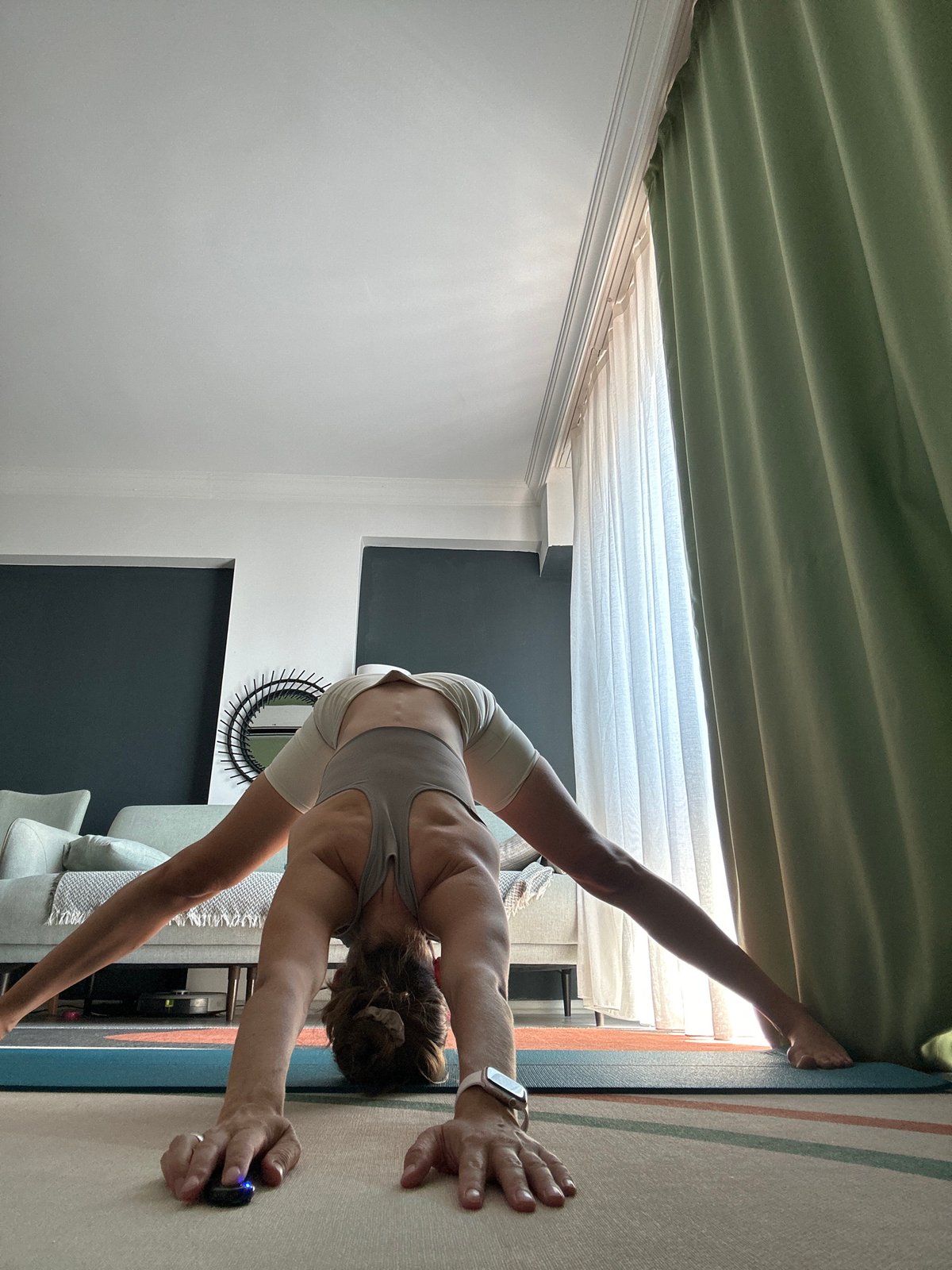 Yoga, foam rolling, and skincare make up a Fethiye morning routine