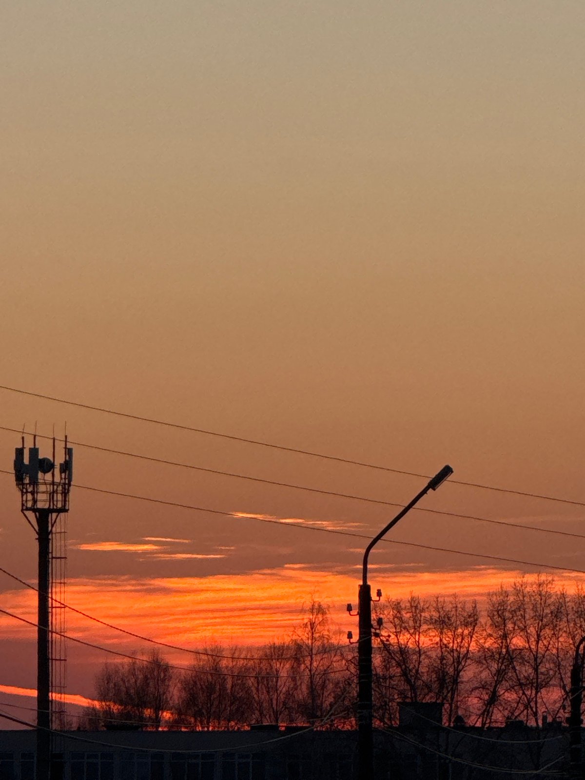 Sunset scenes documented across Прикамский, Russia streets and infrastructure