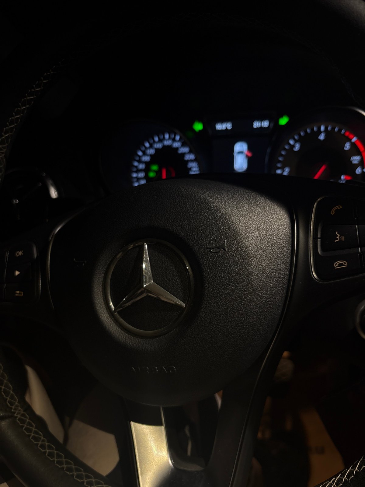 Driver's nighttime view captured in Voiniagovo, Bulgaria