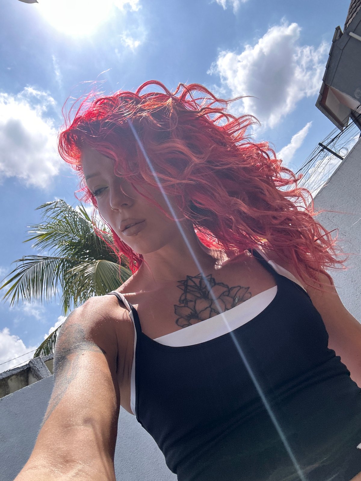Outdoor selfie set in North Kuta, Bali on a sunny afternoon