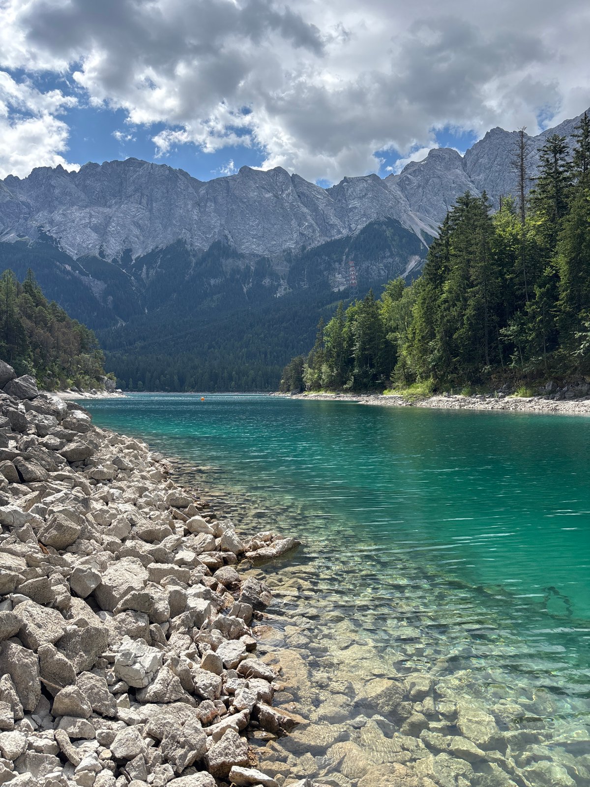 Eibsee's turquoise water and Zugspitze backdrop, Grainau