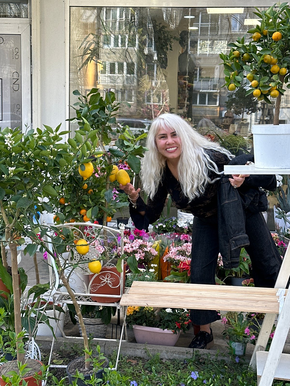 Woman visits florist, enjoys ice cream in Sofia
