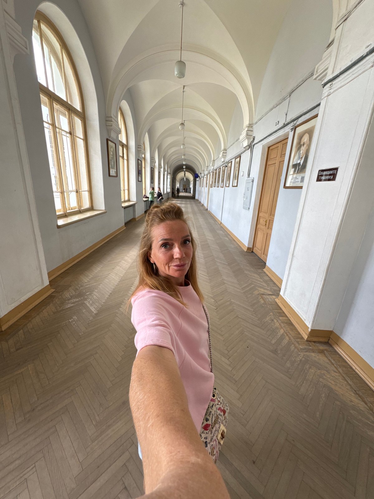 Inside an ornate Saint Petersburg palace hallway and staircase