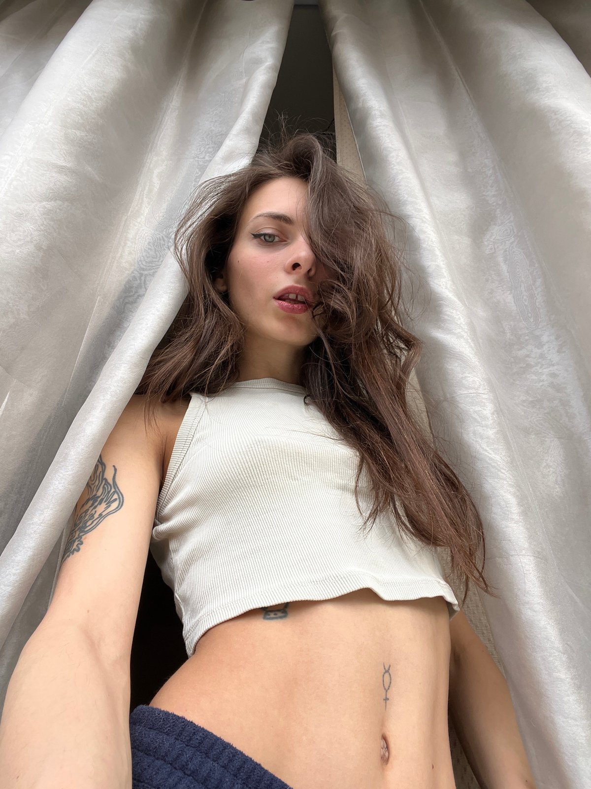 Woman photographed in indoor setting in Krasnoyarsk, Russia