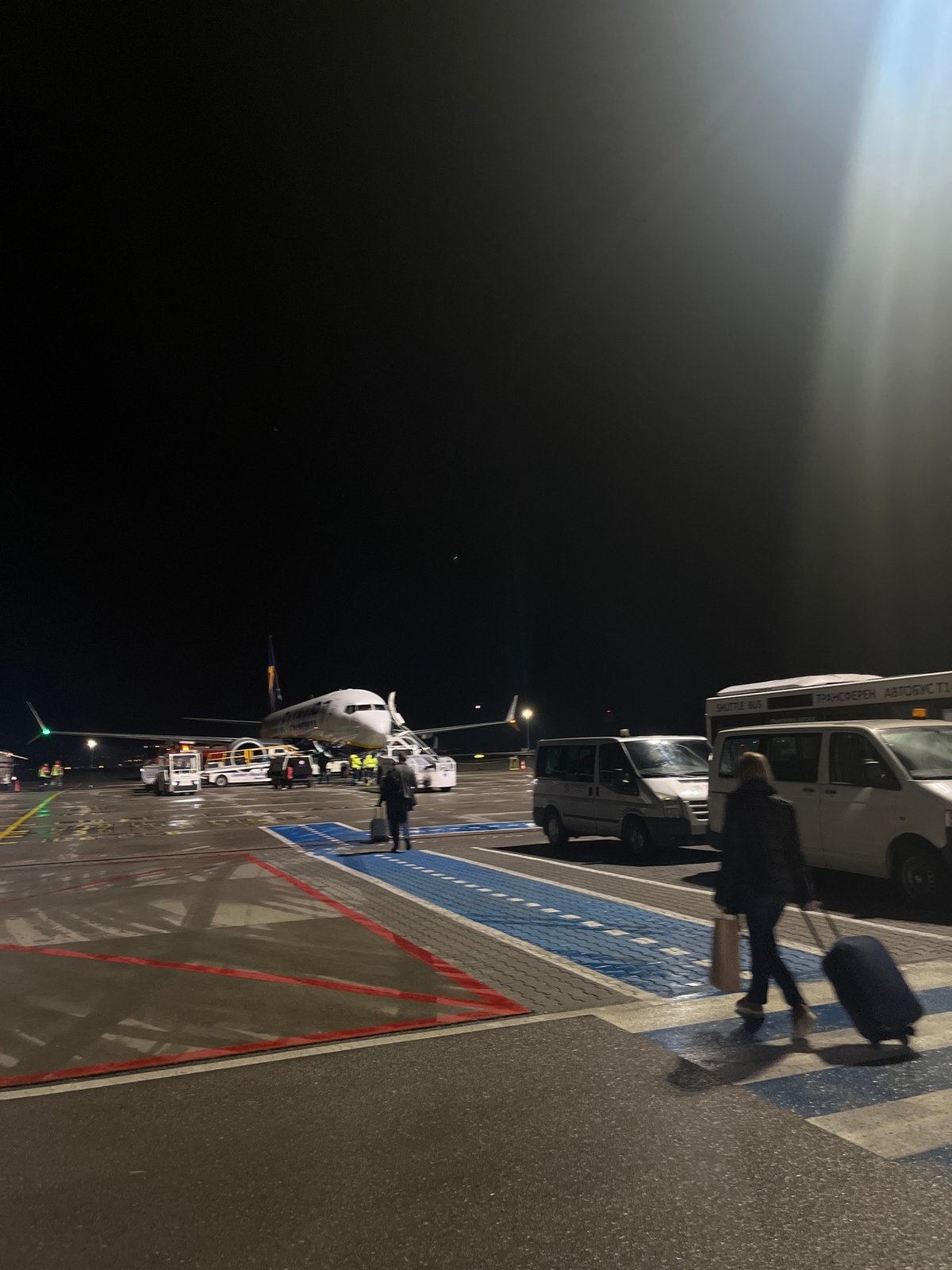 Evening passenger activity documented at Sofia Airport