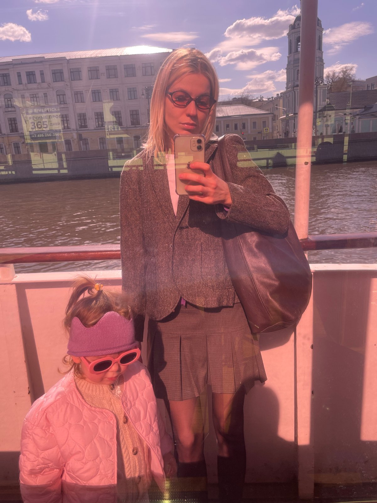 Woman, child spotted on Moscow boat taking selfie