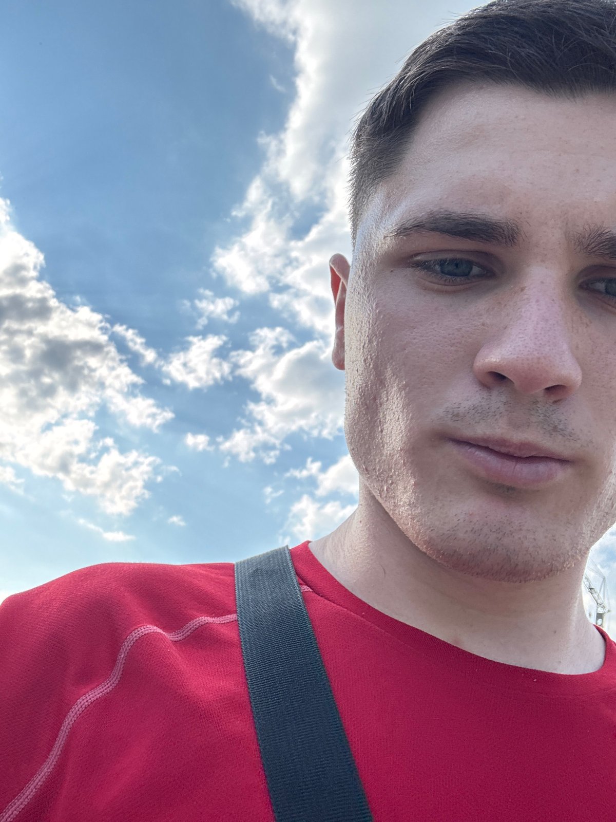 Selfie session outdoors in Stara Zagora on a summer afternoon