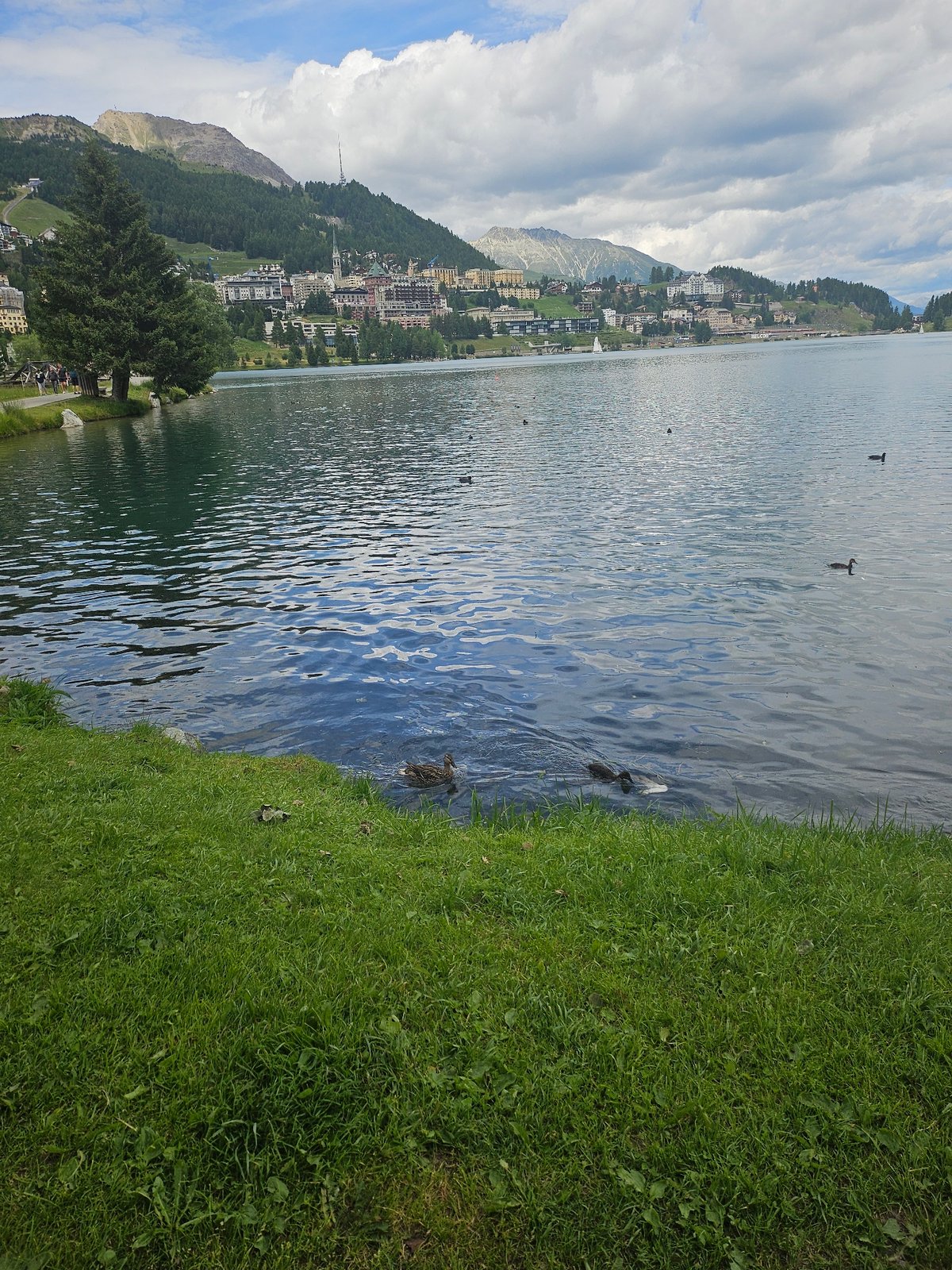 Lakeside stroll around St. Moritz on a July afternoon