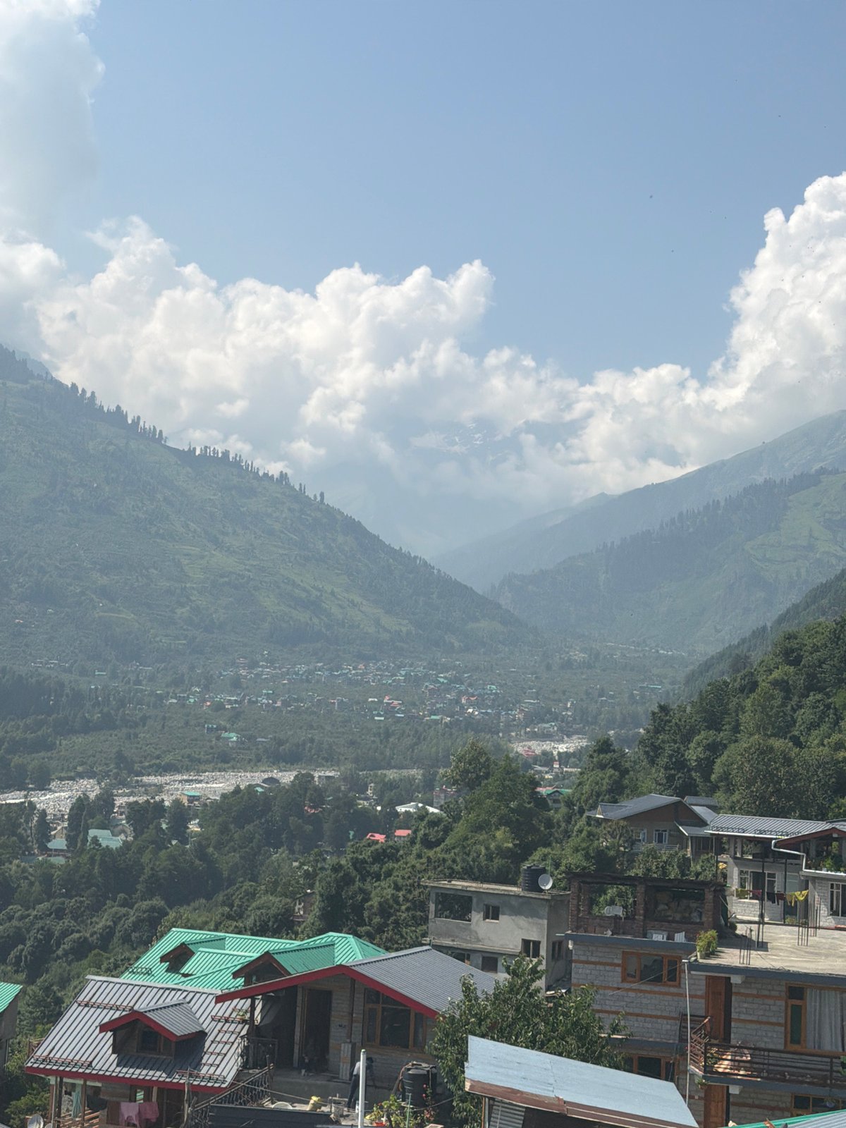 Morning views across Vashisht valley and its Himalayan surroundings
