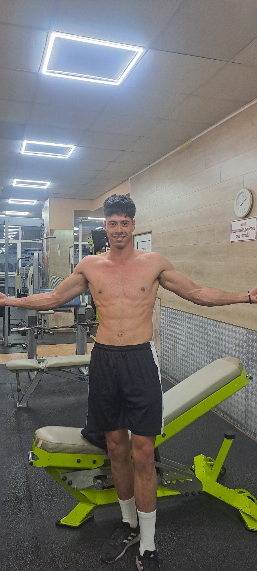 Gym workout session documented in Burgas, Bulgaria