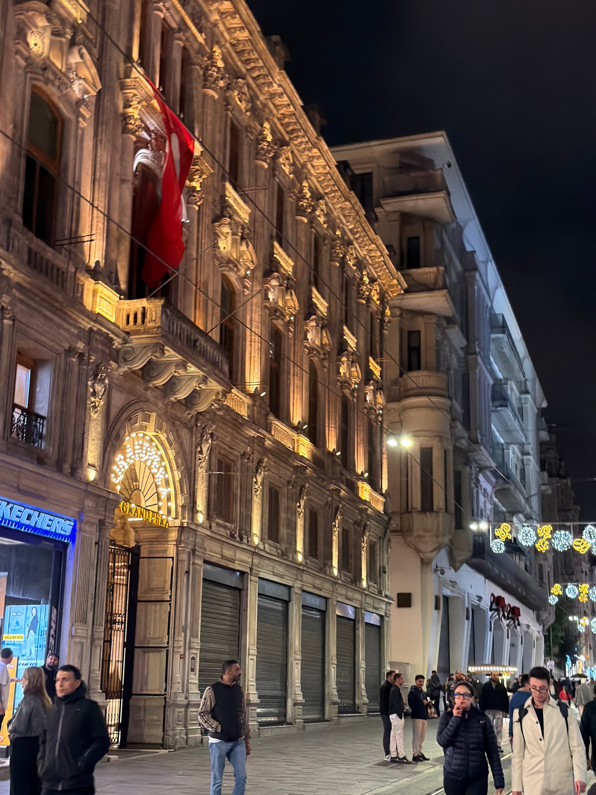 Evening stroll documented through historic Beyoğlu district Istanbul