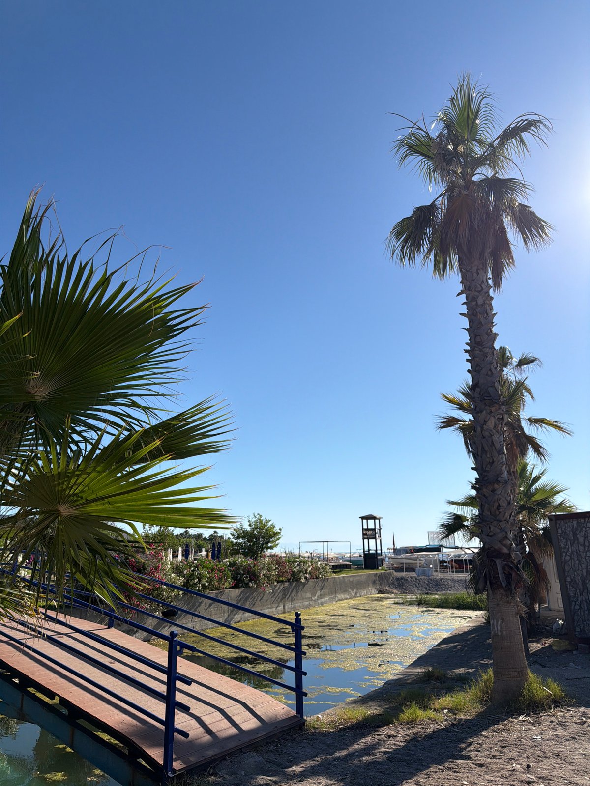 Kemer canal and surroundings on a sunny summer morning