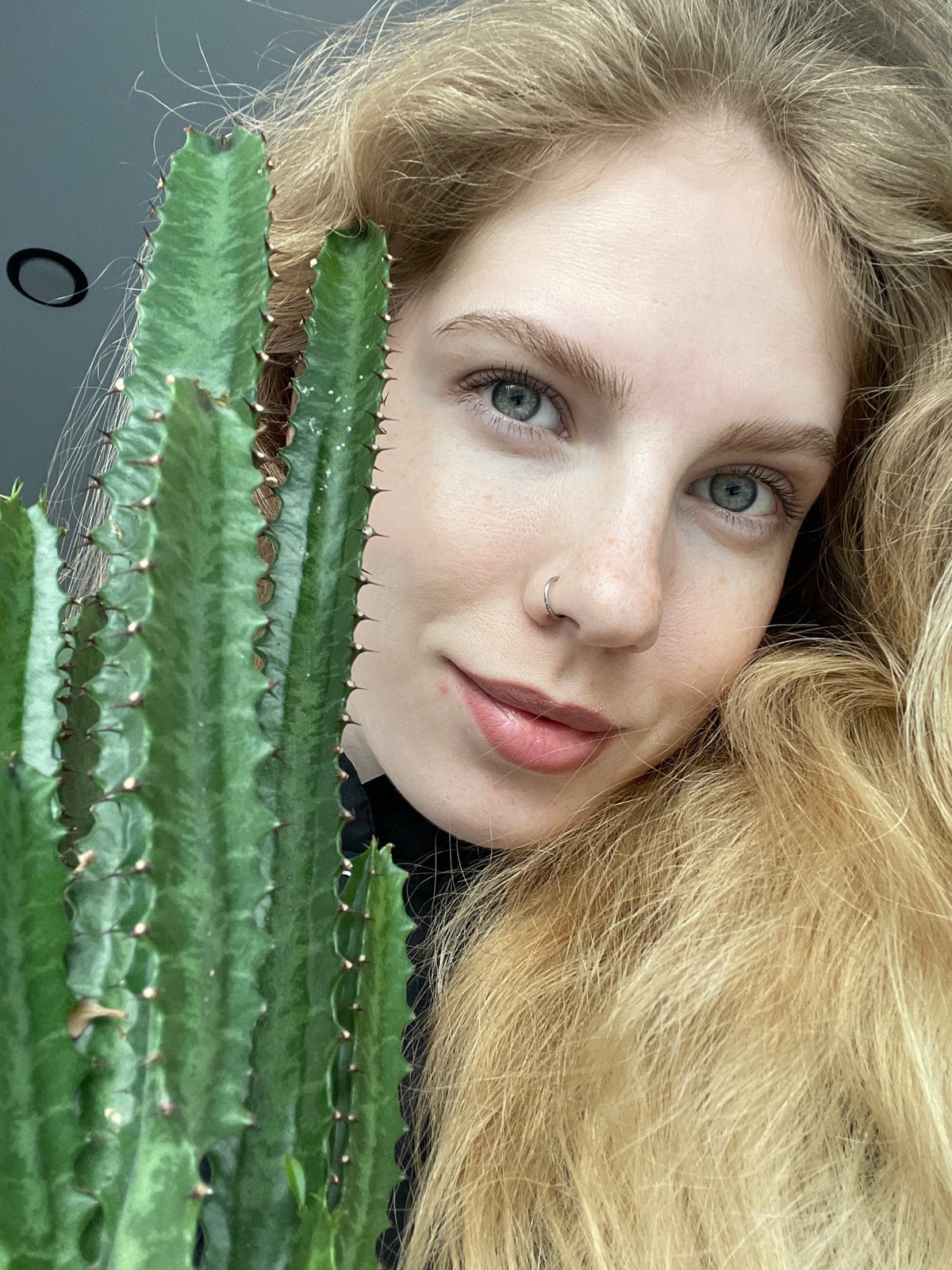 Woman takes selfies in mirror in Izhevsk, Russia