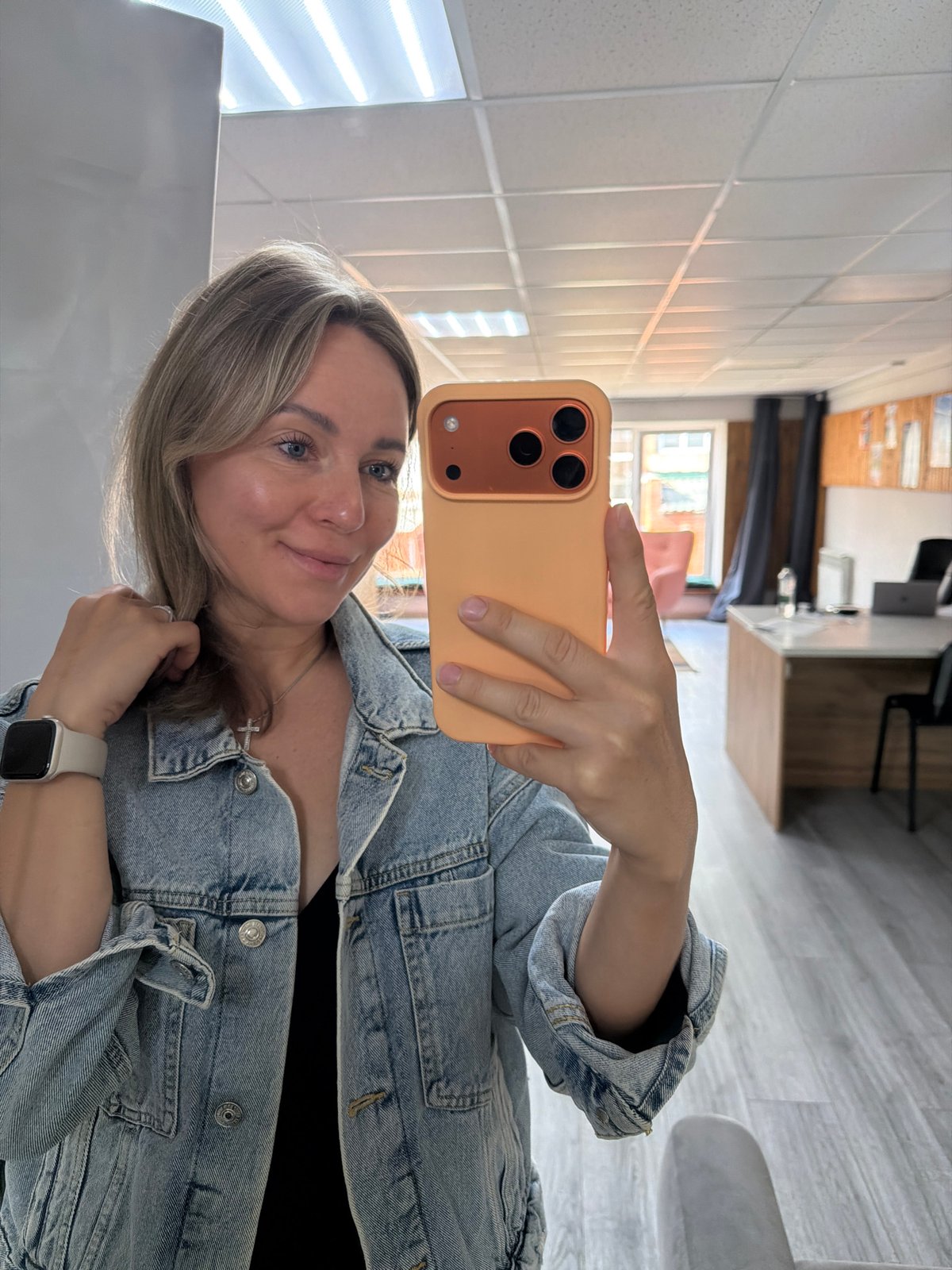 Woman documents selfies and local sights in Chaikovsky, Russia