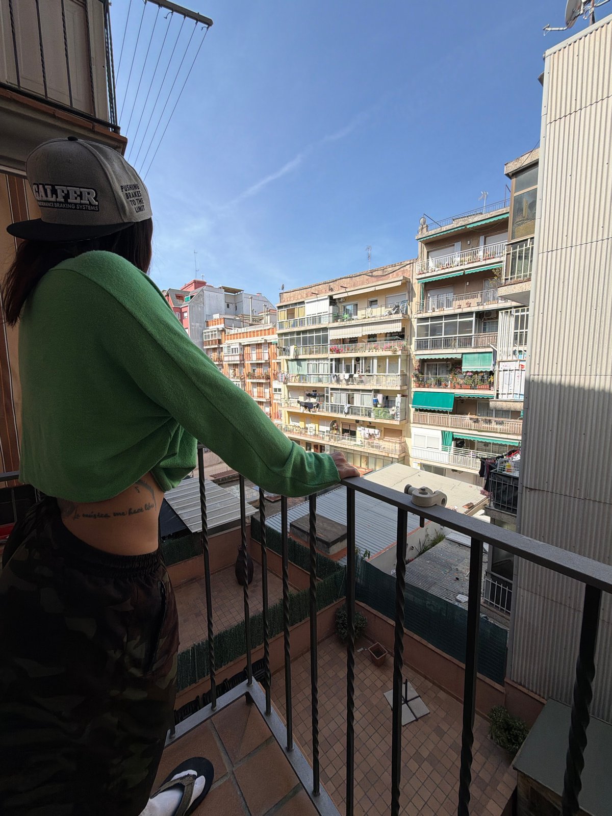 Sunday morning balcony scenes captured in Granollers residential area