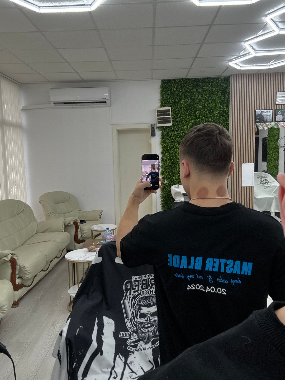 Morning haircut session documented at Sofia barbershop
