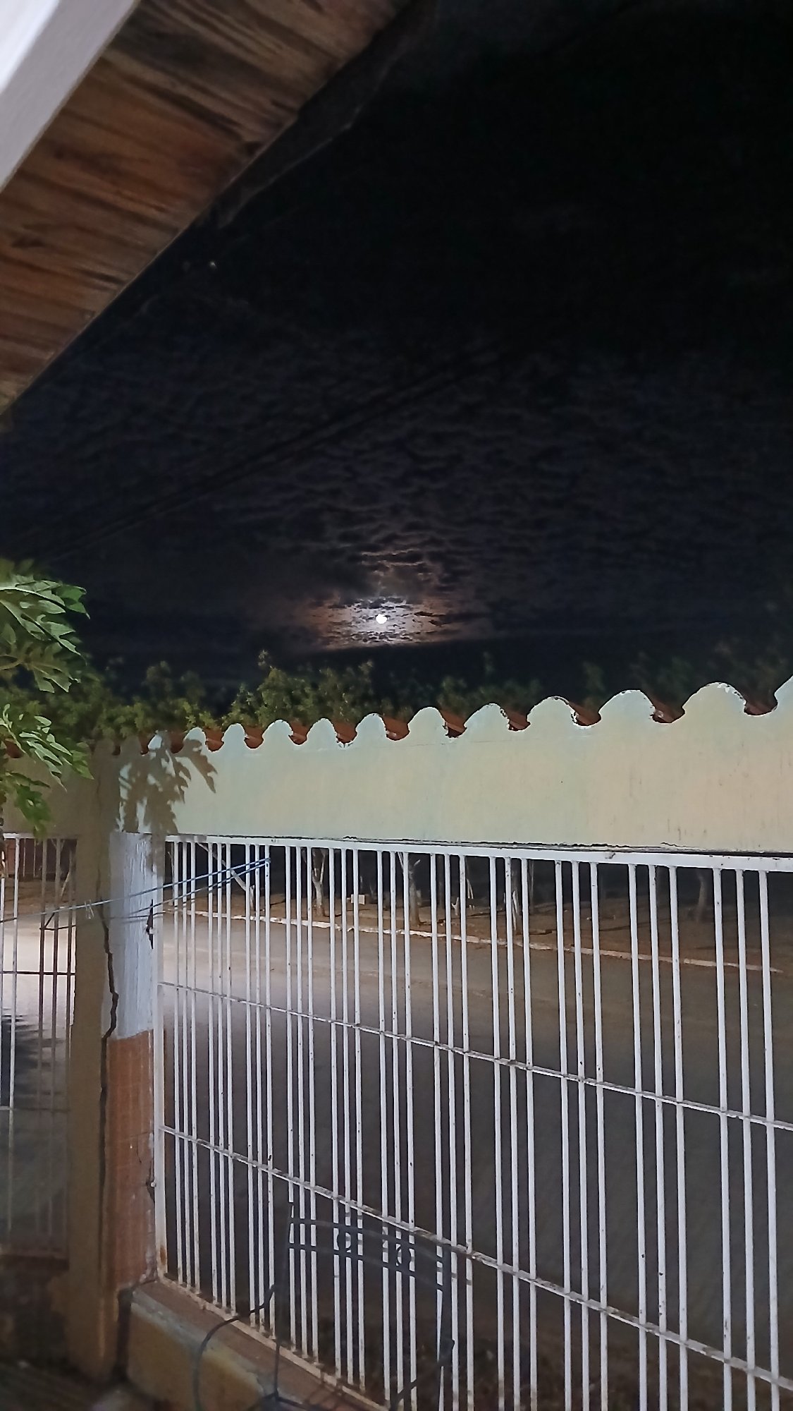 Nighttime scene observed from elevated position in Juan Griego