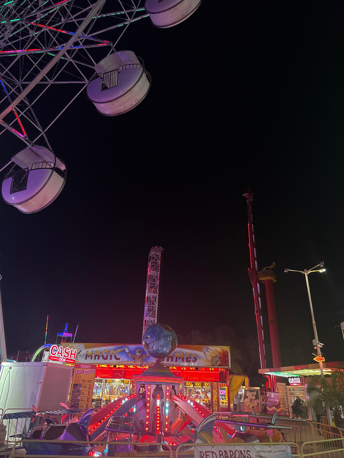 Nesebar amusement park buzzing on a summer night