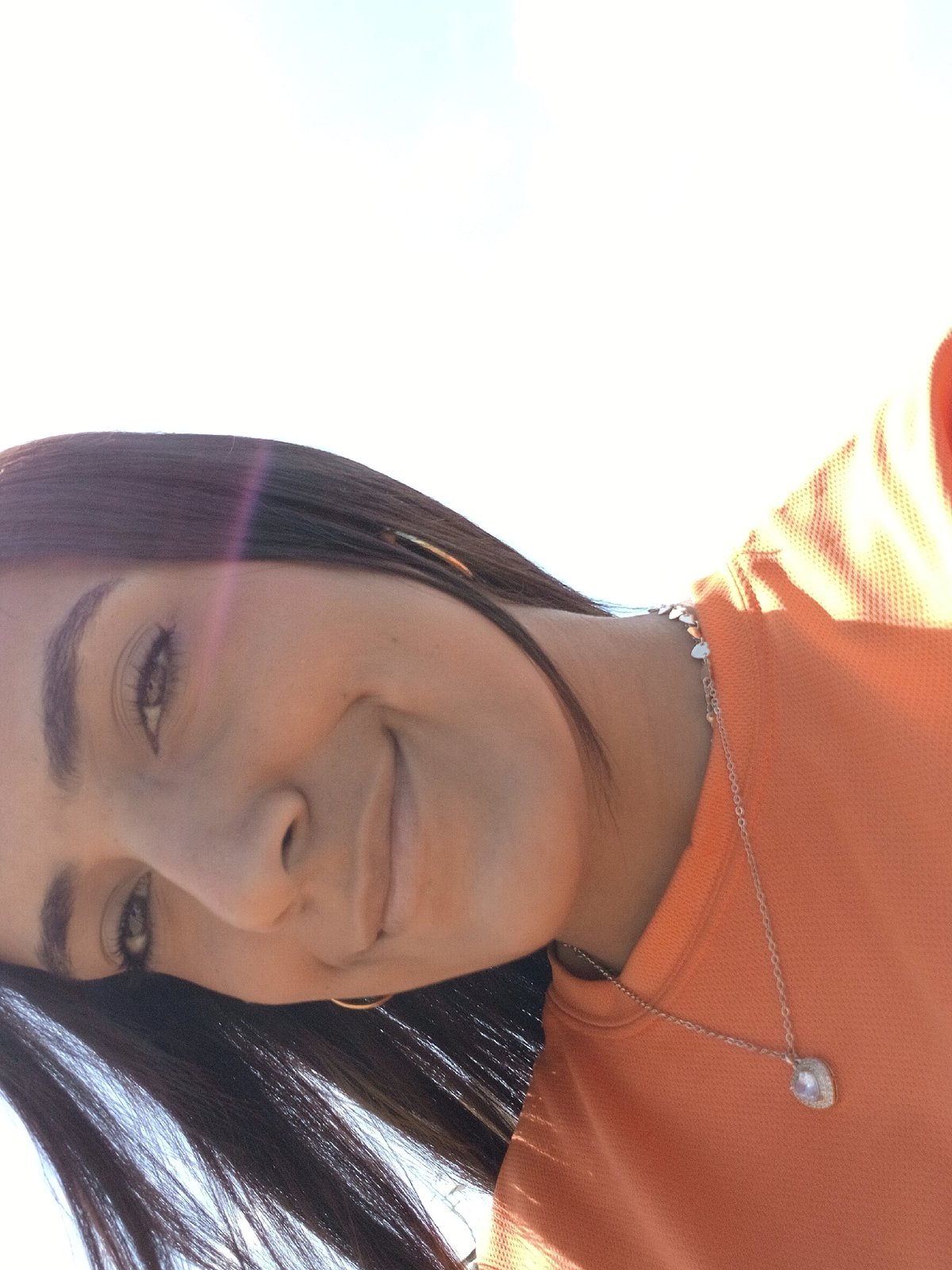 Woman takes outdoor selfies in Altagracia, Venezuela