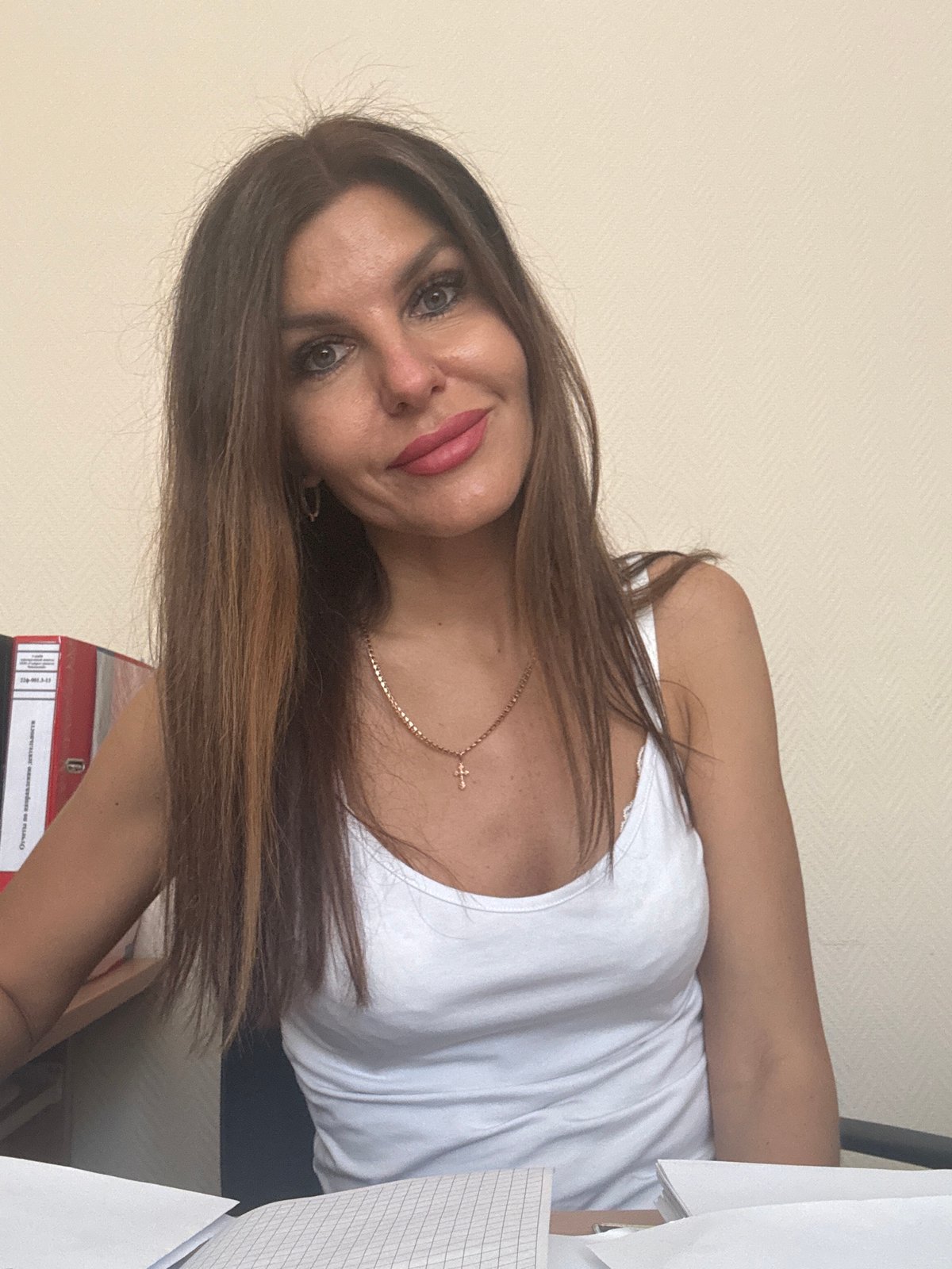 Woman documents morning routine in Chaikovsky office and riverside forest