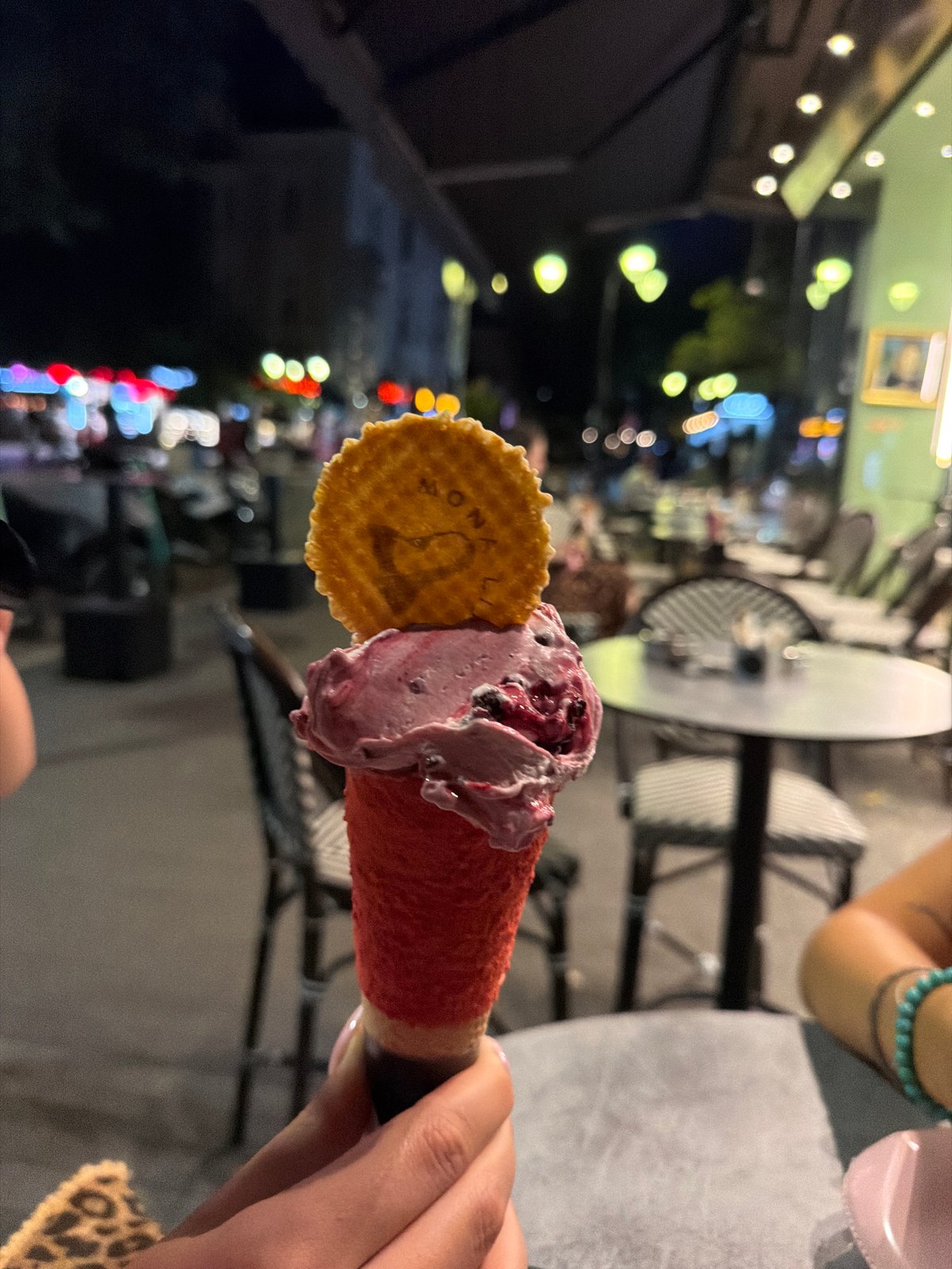 Berry ice cream and a Mona Lisa print in Sofia