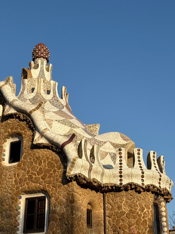 Tourist documents two-hour tour of Gaudí's Park Güell Barcelona