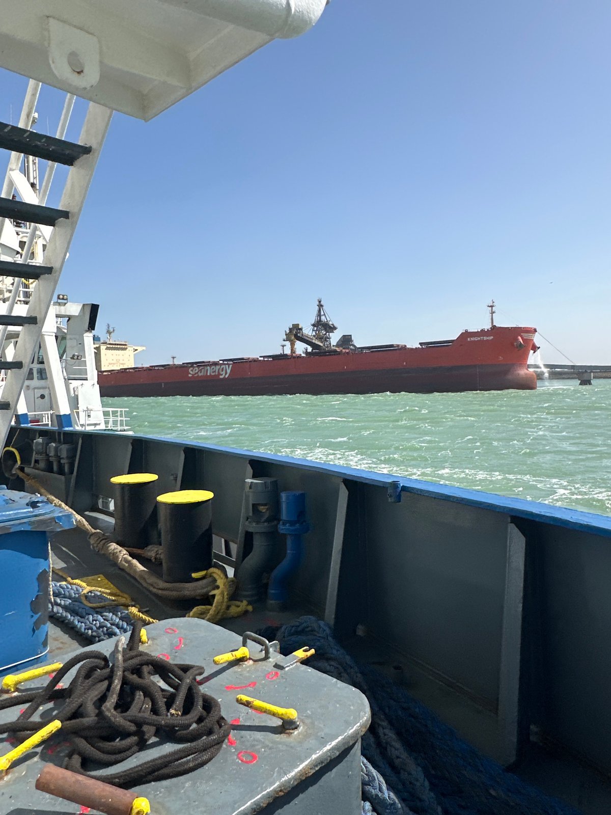 Maritime activity observed from vessel near Uribia, Colombia port