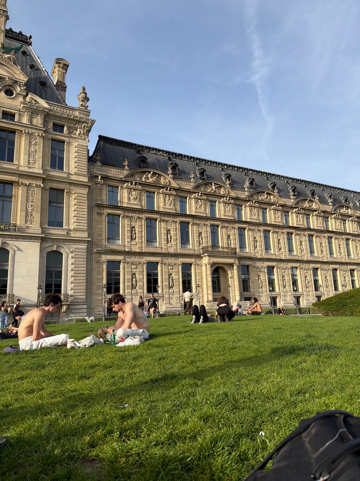 Louvre district activity captured from multiple angles Sunday evening