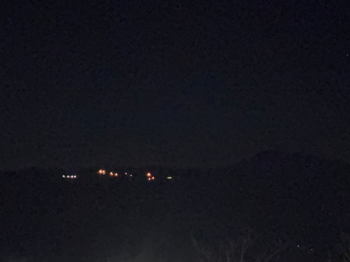 Night lights observed across Sandanski hillside, Bulgaria