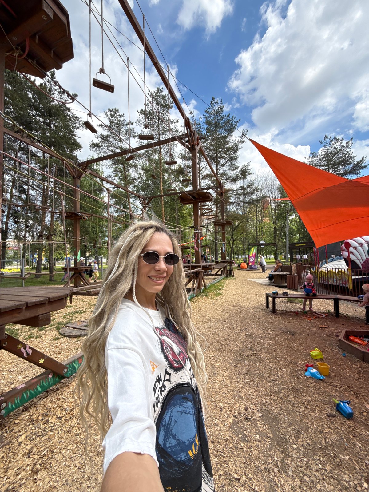 Family moments captured at outdoor adventure park