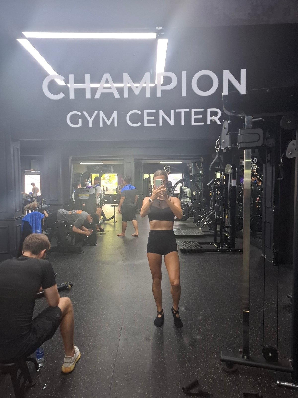 Mirror selfie at Champion Gym Center, Nha Trang