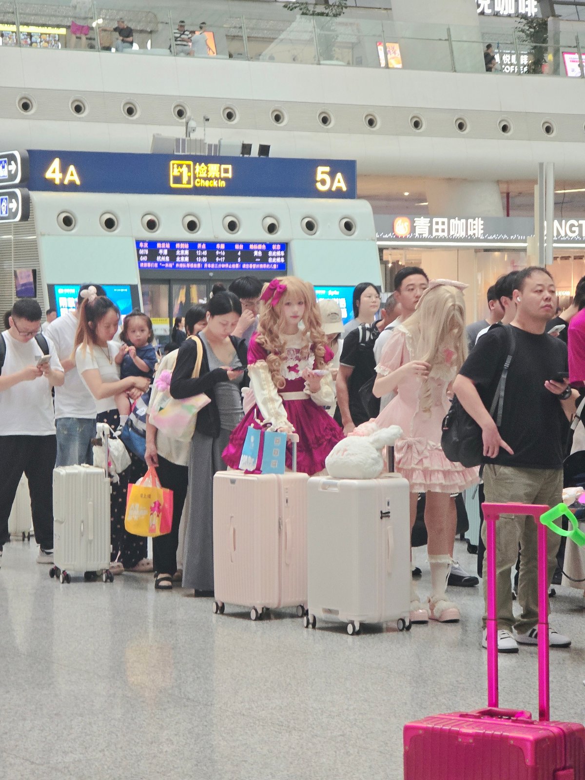 Packed morning rush at Hangzhou's main transit hub