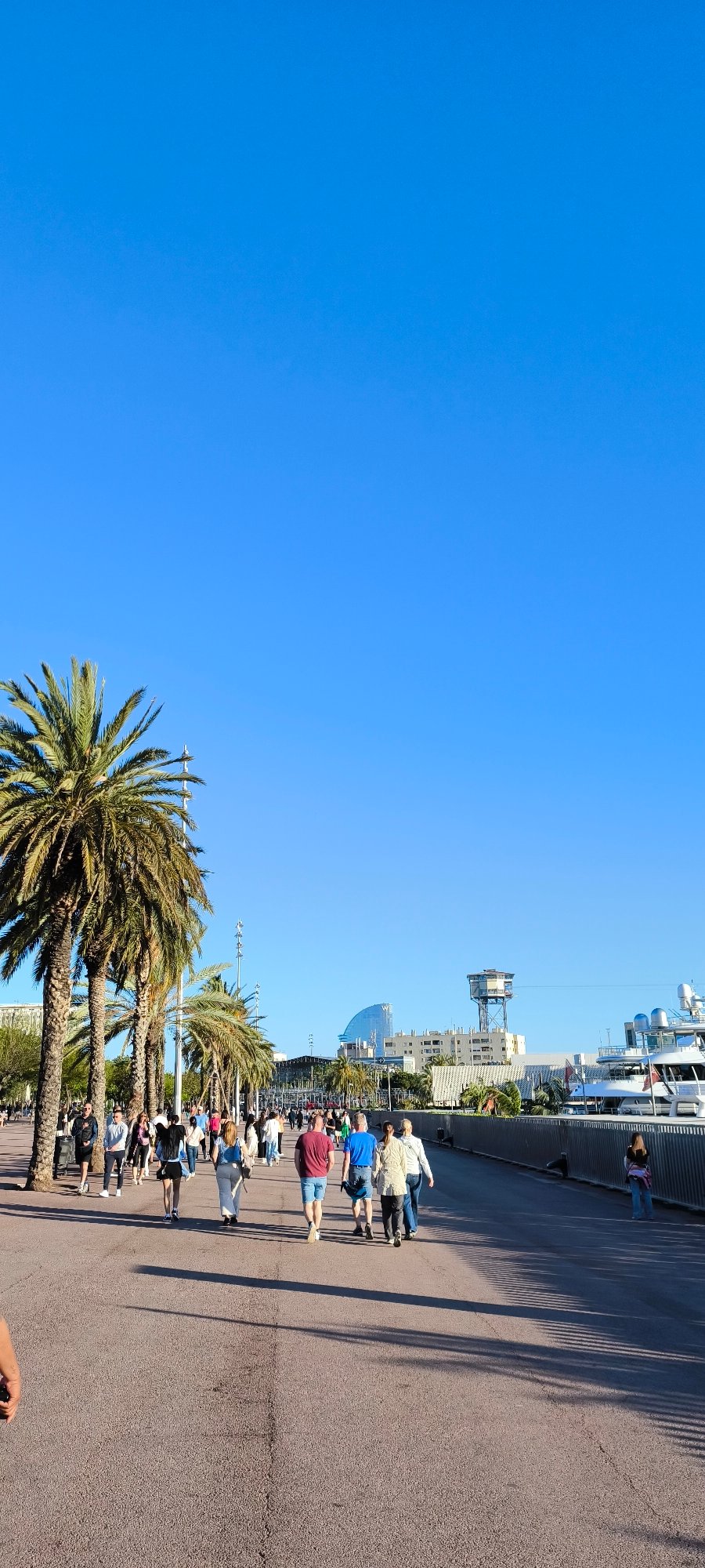 Evening life at Barcelona's Port Vell marina captured