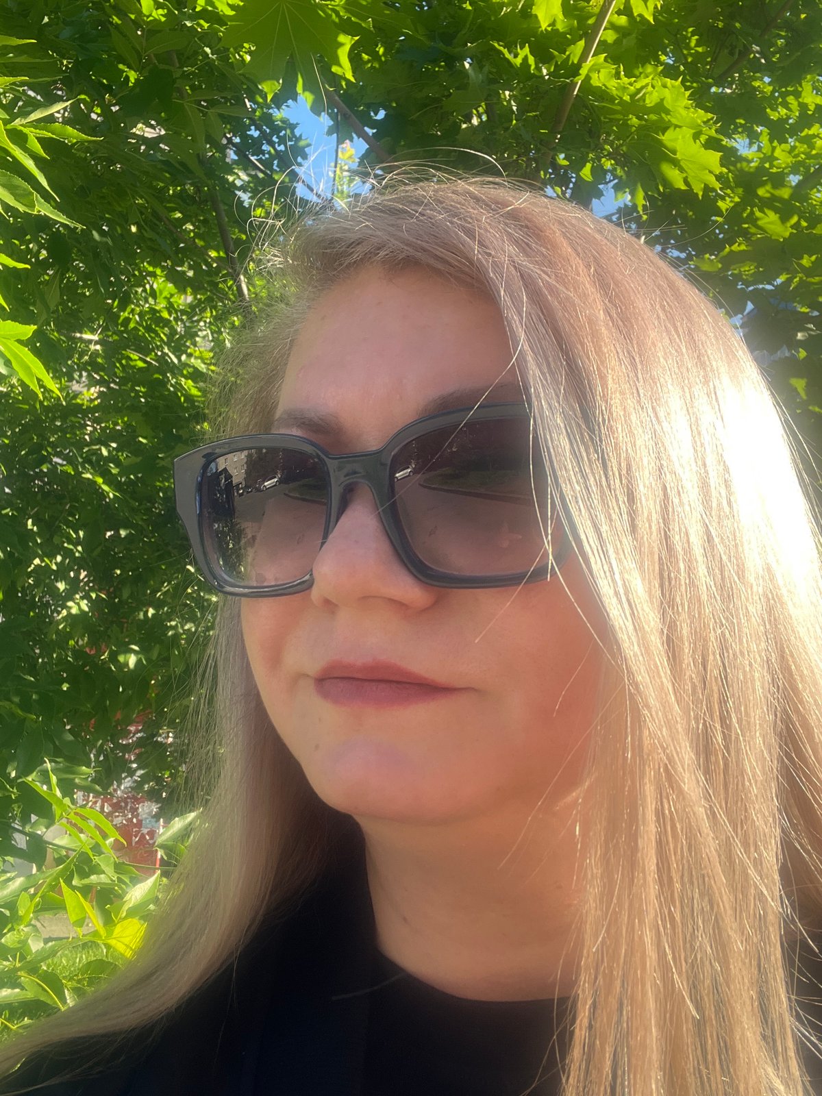 Woman takes early morning selfies in Izhevsk, Russia