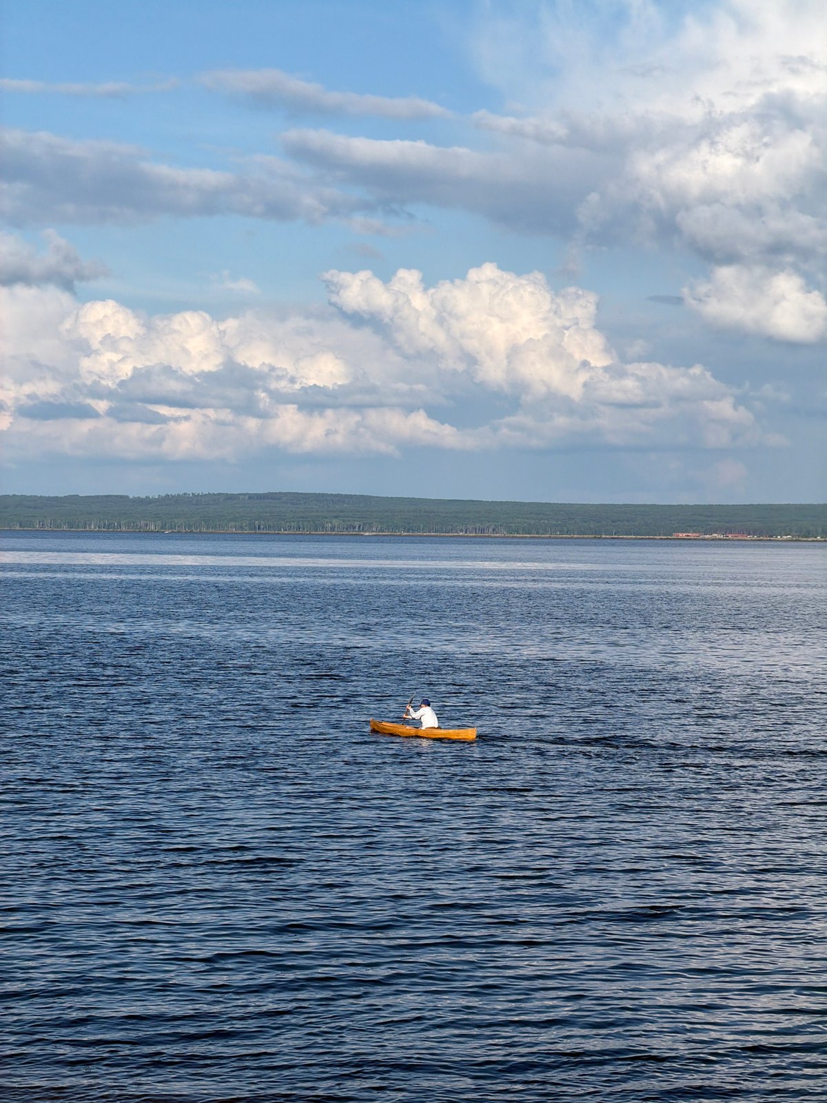 Person spotted on Russian waters, witnessed from multiple locations