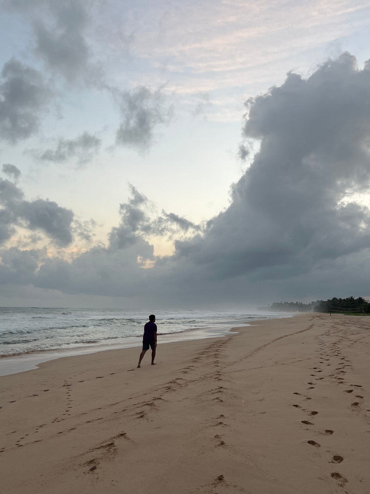 Habaraduwa beach under a brooding storm sky