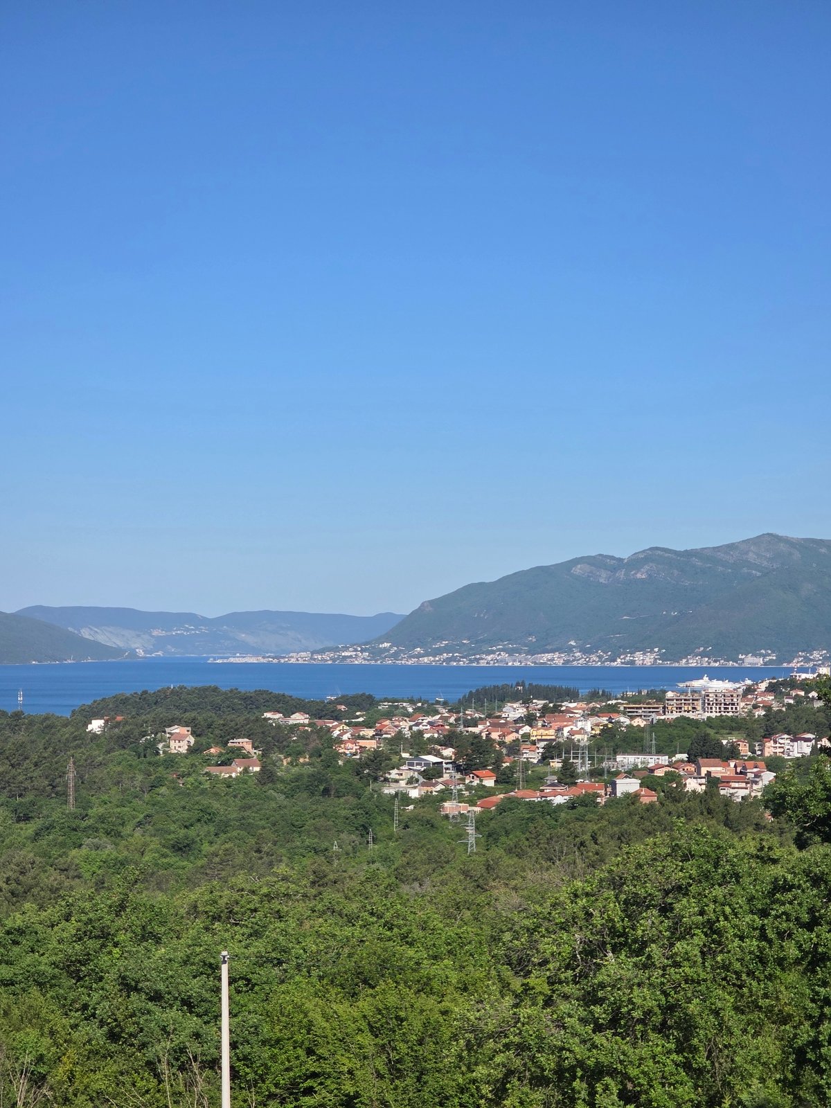 Morning panoramic views captured of Bay of Kotor, Montenegro