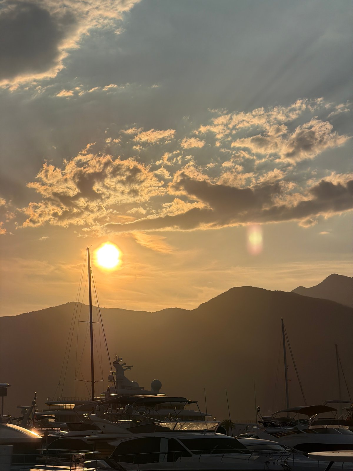Sunset dinner at Porto Montenegro's marina waterfront