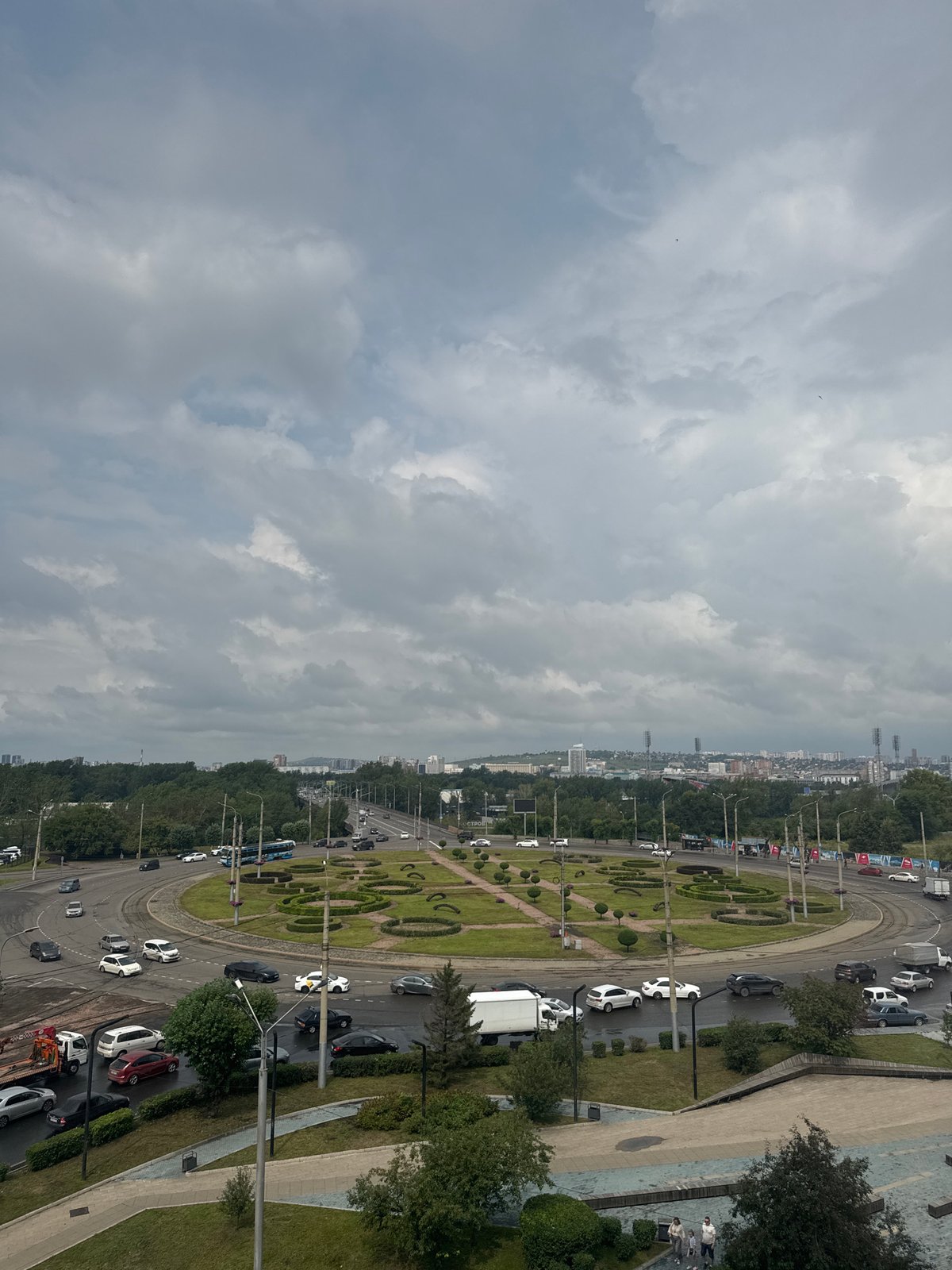 Morning exploration of Krasnoyarsk streets, paths, and riverside