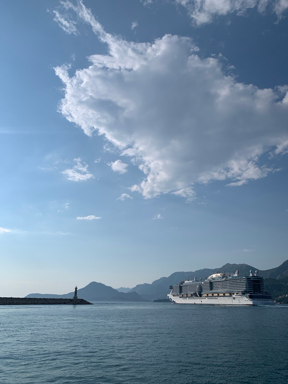Sun Princess and MSC Grandiosa at Port of Bar, Montenegro