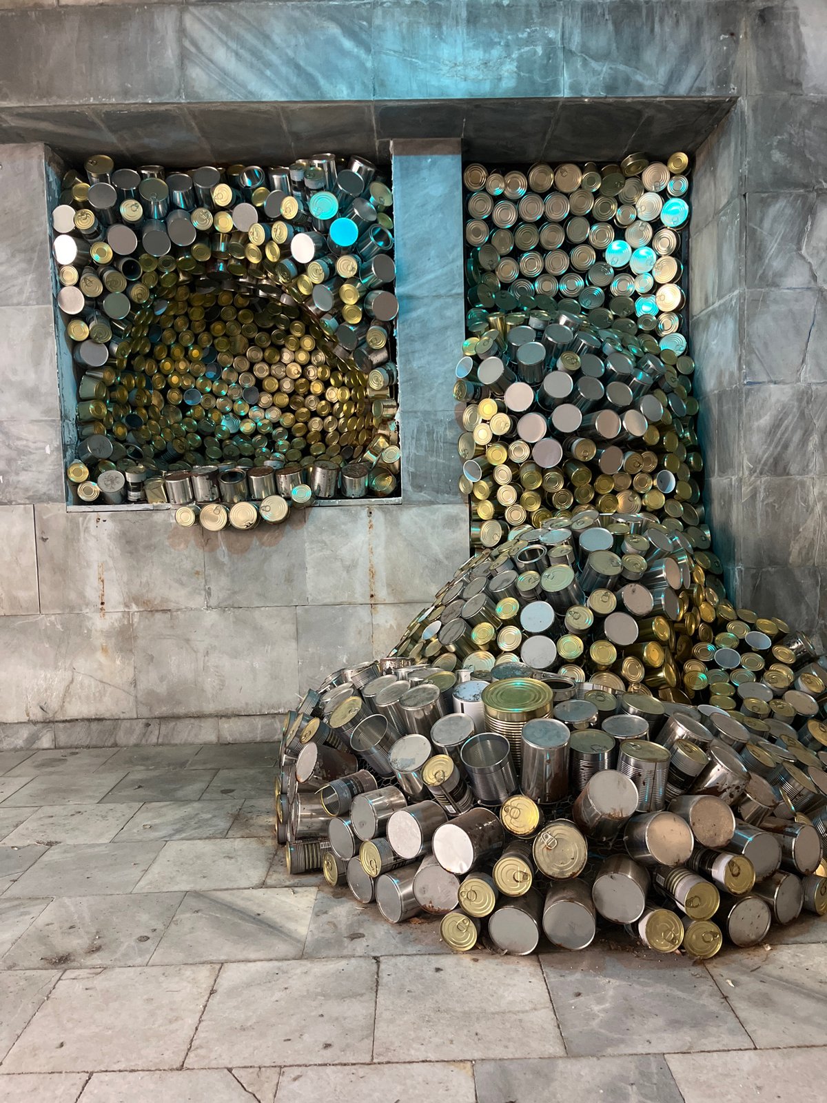 Tin Can Sculpture Installation Displayed in Gabrovo, Bulgaria
