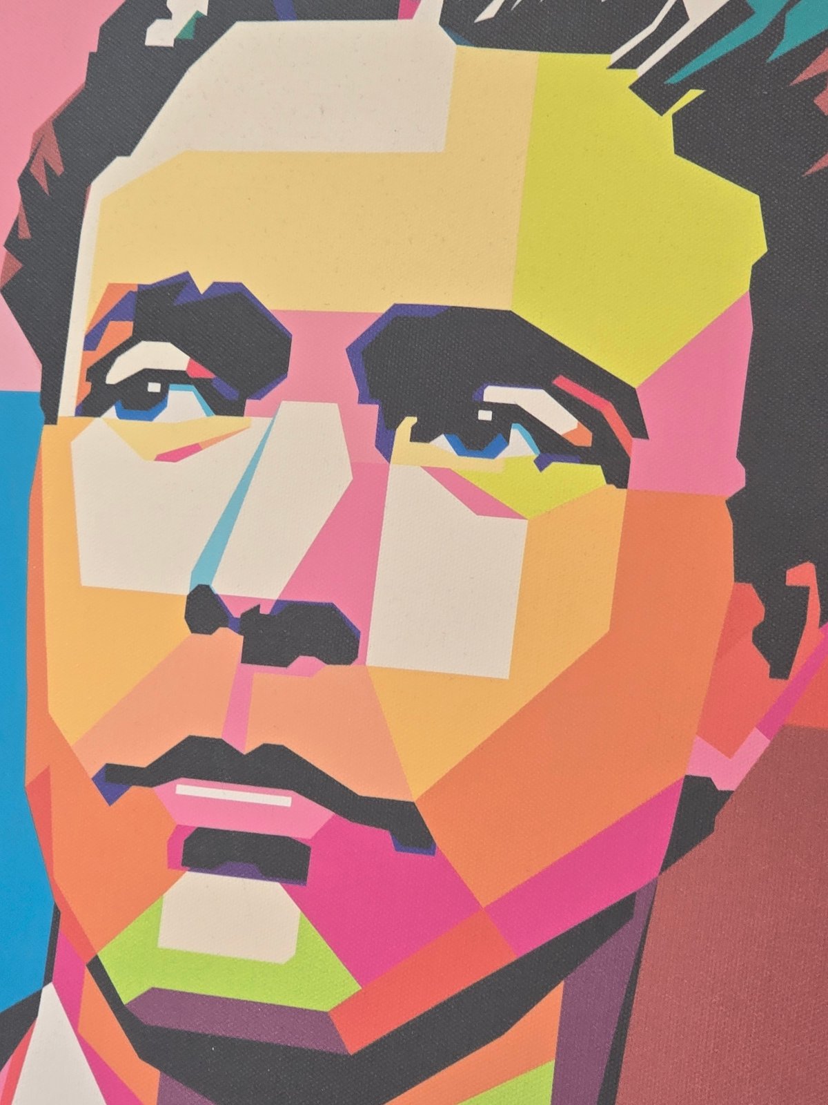 Geometric pop-art portrait observed at location 666