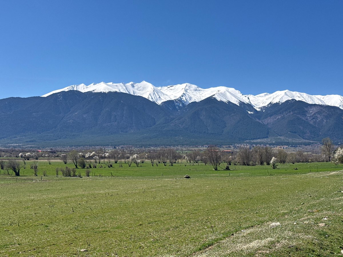 Clear spring morning captured in Bulgarian mountain countryside