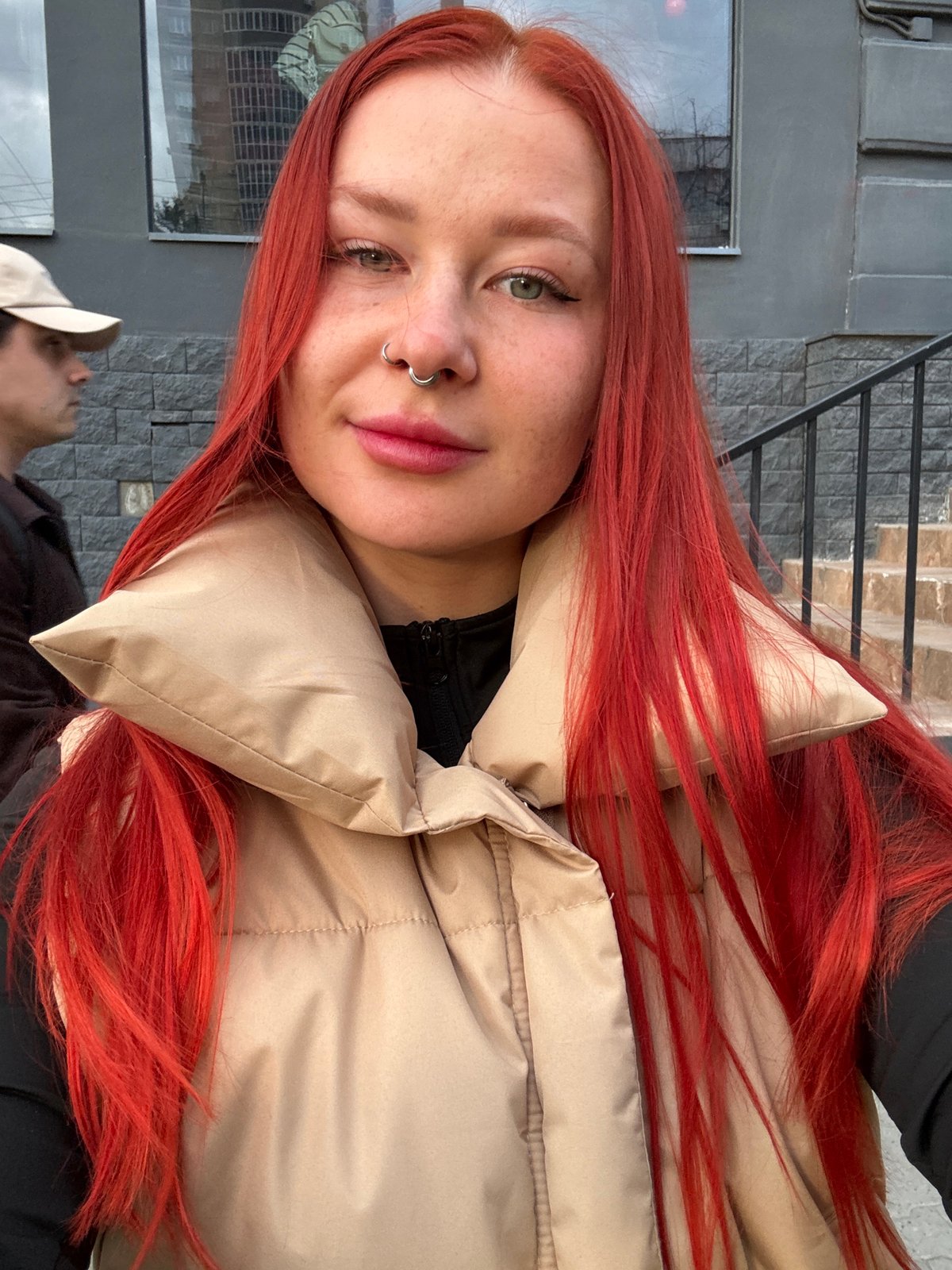 Woman and boy photographed during street encounter in Rostov-on-Don