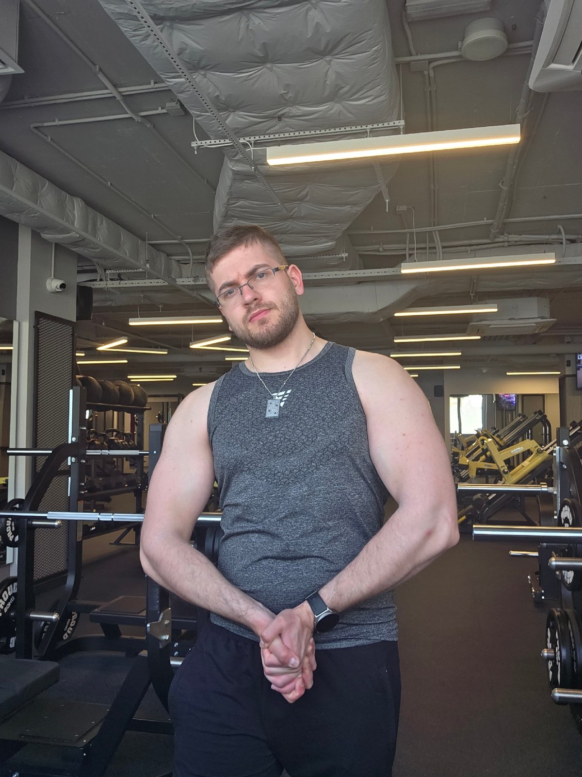 Gym workout session documented in Plovdiv, Bulgaria